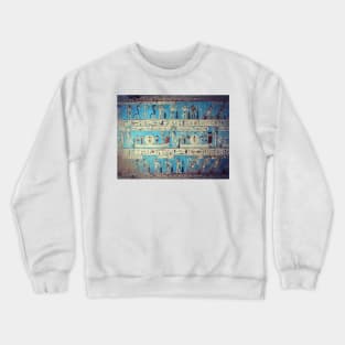 Egyptian goddess and gods, hieroglyphics, ancient fresco Crewneck Sweatshirt